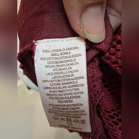 Free People Shell Game Embellished Burgundy Lace Dress - Picture 8 of 8